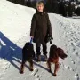 Mit Frauchen Fel und Freundin Diva